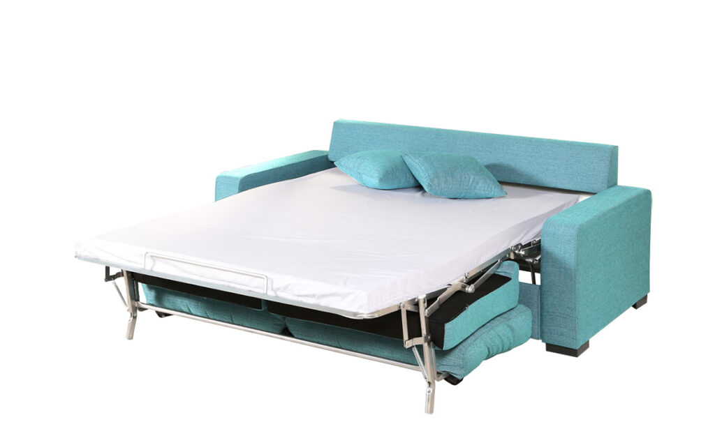 Sofá cama modelo Eva abierto con colchón