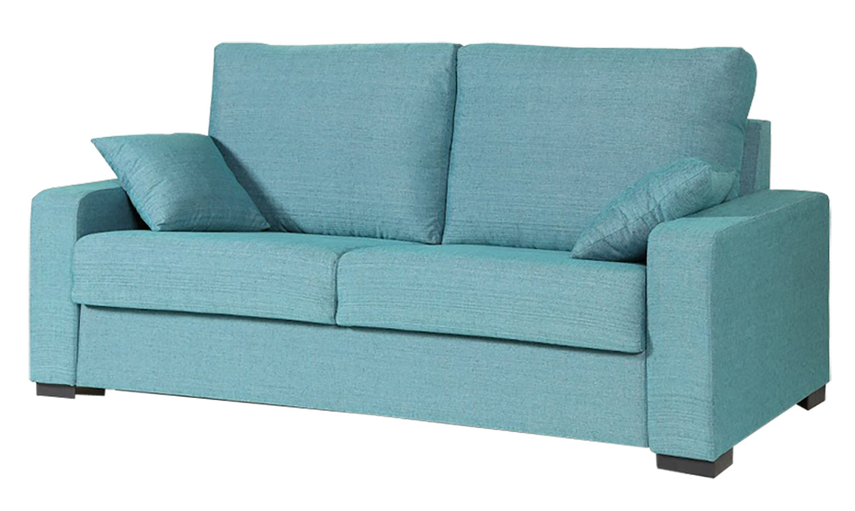 Sofá cama de múltiples medidas y accesorios modelo Eva de color azul